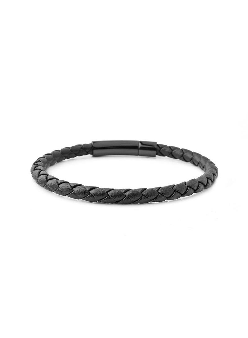 Riblor Fabio Leather Bracelet Black And Black - Image 3